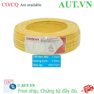 Ảnh của Dây điện cách điện PVC CADIVI VCm-2.5 (1x50/0.25)-450/750V-Y 