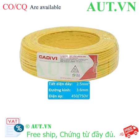Ảnh của Dây điện cách điện PVC CADIVI VCm-2.5 (1x50/0.25)-450/750V-Y 