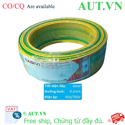 Ảnh của Dây điện cách điện PVC CADIVI Vcm-4 (1x56/0.30)-450/750V-E 