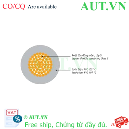 Ảnh của Dây điện cách điện PVC CADIVI VCm-6 (1x84/0.30)-450/750V-E 