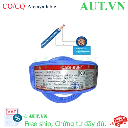 Ảnh của Dây điện đơn mềm ruột đồng CADISUN VCSF 1x0.75-BL 