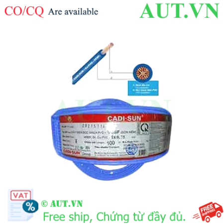 Ảnh của Dây điện đơn mềm ruột đồng CADISUN VCSF 1x0.75-BL 