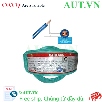 Ảnh của Dây điện đơn mềm ruột đồng CADISUN VCSF 1x0.75-G 