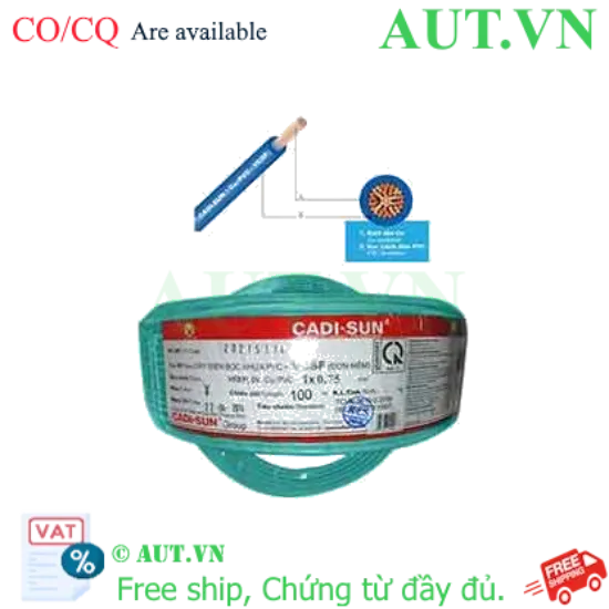 Ảnh của Dây điện đơn mềm ruột đồng CADISUN VCSF 1x0.75-G 