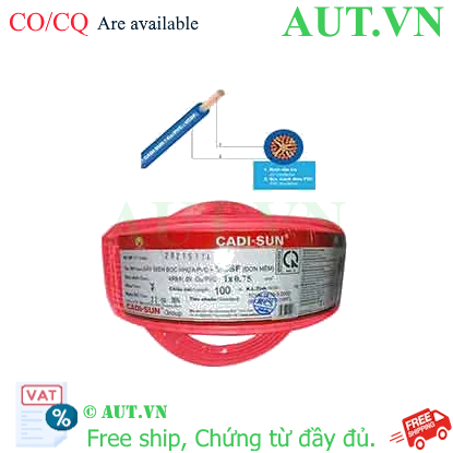 Ảnh của Dây điện đơn mềm ruột đồng CADISUN VCSF 1x0.75-R 