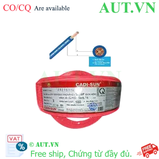 Ảnh của Dây điện đơn mềm ruột đồng CADISUN VCSF 1x0.75-R 