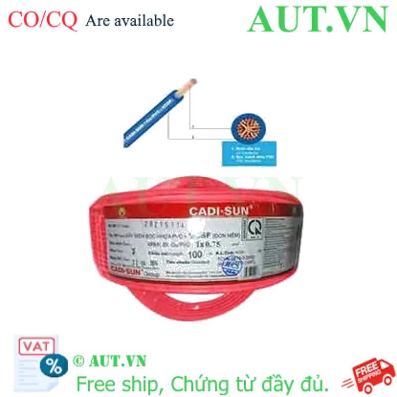 Ảnh của Dây điện đơn mềm ruột đồng CADISUN VCSF 1x0.75-R 