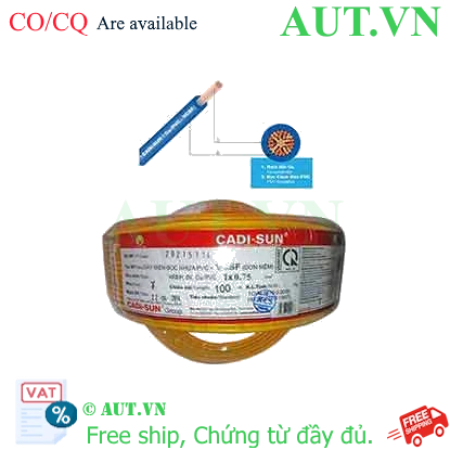 Ảnh của Dây điện đơn mềm ruột đồng CADISUN VCSF 1x0.75-Y 