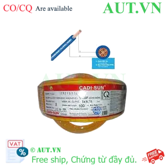 Ảnh của Dây điện đơn mềm ruột đồng CADISUN VCSF 1x0.75-Y 
