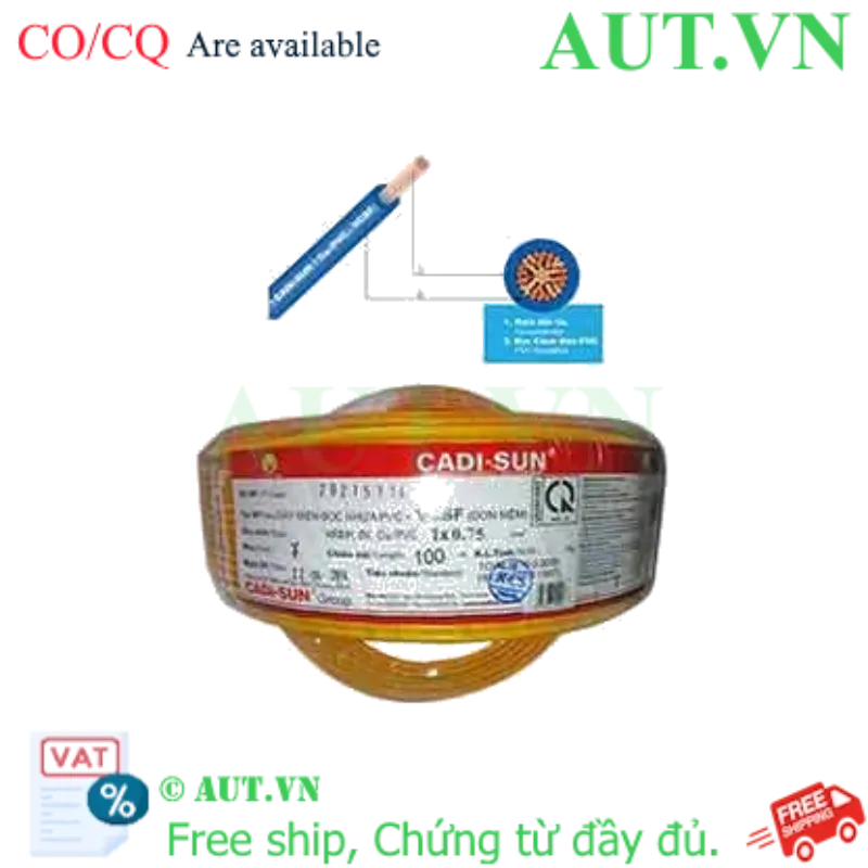 Ảnh của Dây điện đơn mềm ruột đồng CADISUN VCSF 1x0.75-Y 