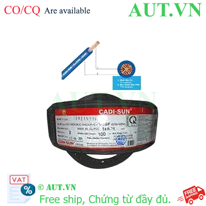 Ảnh của Dây điện đơn mềm ruột đồng CADISUN VCSF 1x0.75-B 