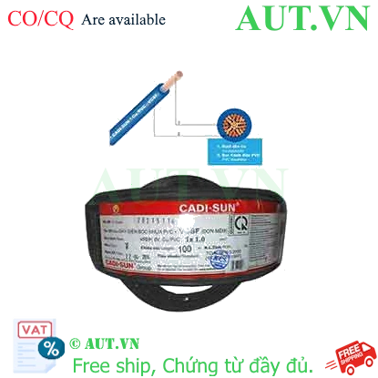 Ảnh của Dây điện đơn mềm ruột đồng CADISUN VCSF 1x1.0-B 