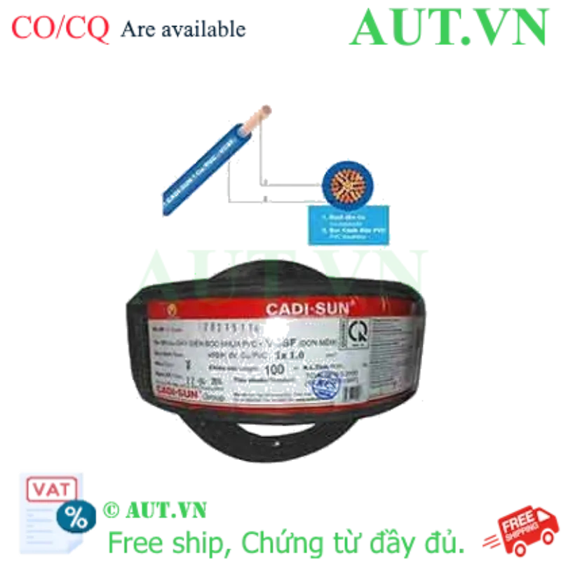 Ảnh của Dây điện đơn mềm ruột đồng CADISUN VCSF 1x1.0-B 