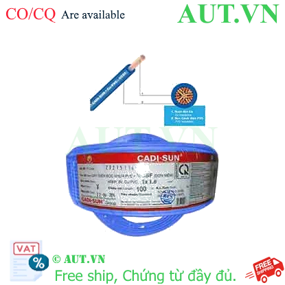 Ảnh của Dây điện đơn mềm ruột đồng CADISUN VCSF 1x1.0-BL 