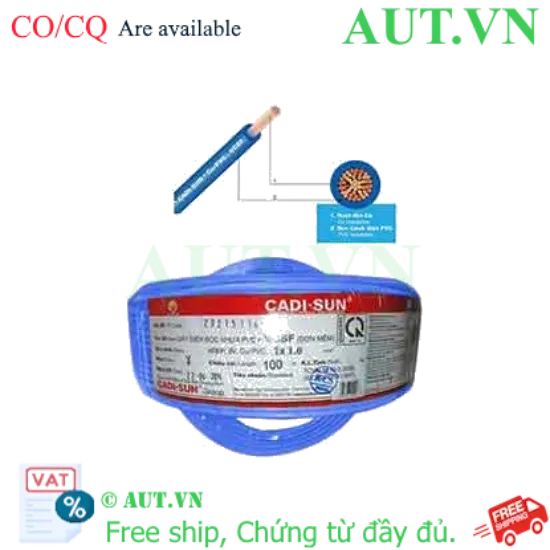 Ảnh của Dây điện đơn mềm ruột đồng CADISUN VCSF 1x1.0-BL 