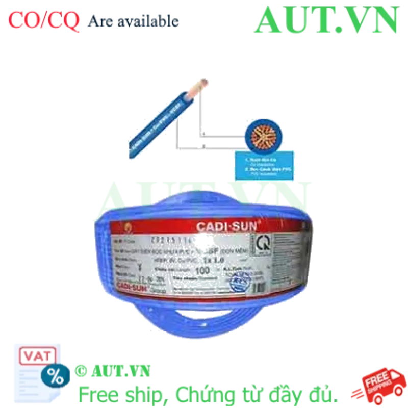 Ảnh của Dây điện đơn mềm ruột đồng CADISUN VCSF 1x1.0-BL 