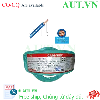 Ảnh của Dây điện đơn mềm ruột đồng CADISUN VCSF 1x1.0-G 