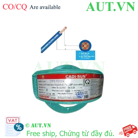 Ảnh của Dây điện đơn mềm ruột đồng CADISUN VCSF 1x1.0-G 