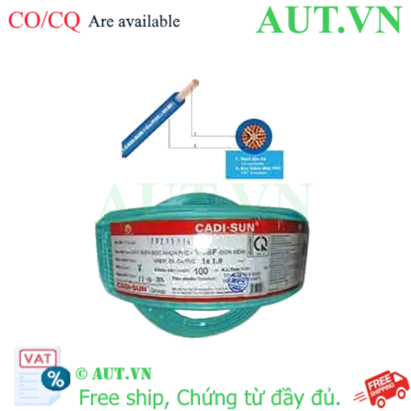 Ảnh của Dây điện đơn mềm ruột đồng CADISUN VCSF 1x1.0-G 