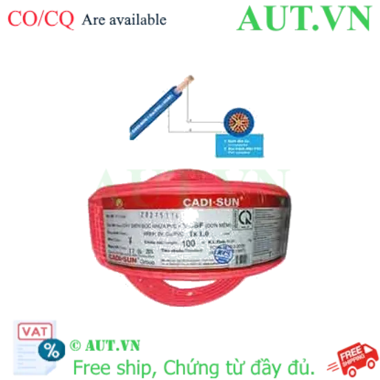 Ảnh của Dây điện đơn mềm ruột đồng CADISUN VCSF 1x1.0-R 