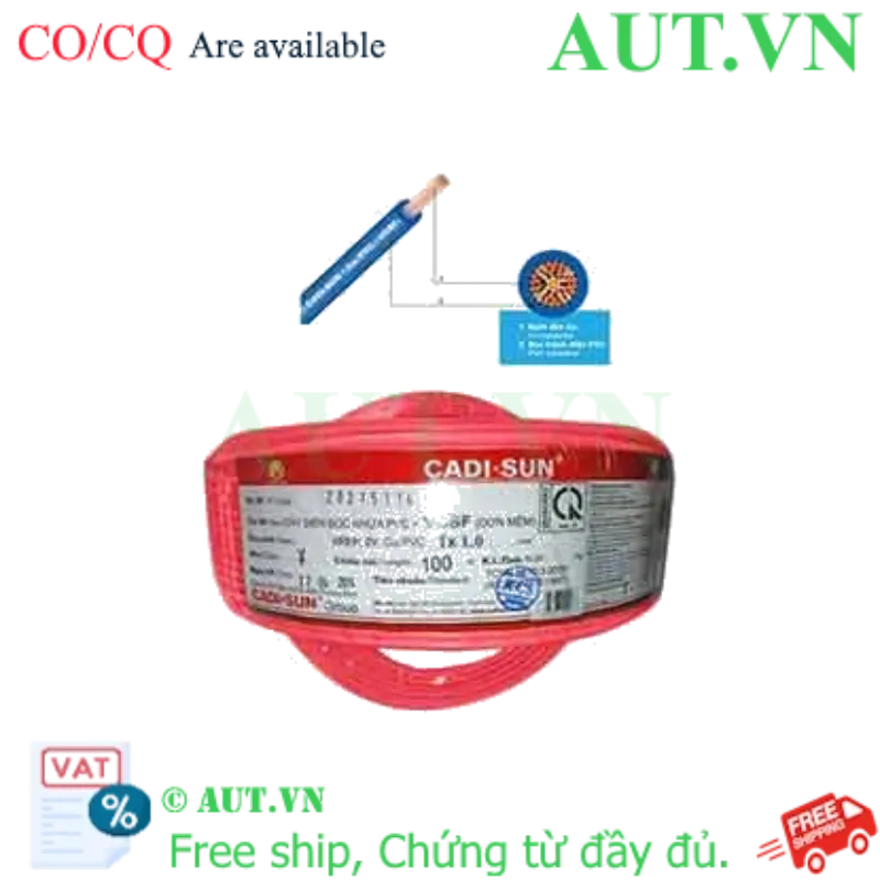 Ảnh của Dây điện đơn mềm ruột đồng CADISUN VCSF 1x1.0-R 