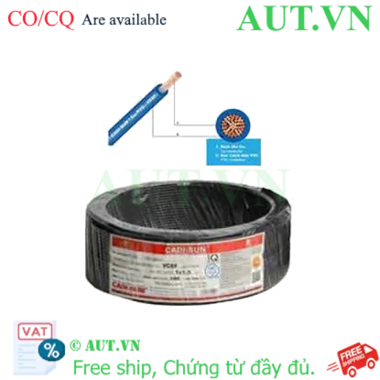 Ảnh của Dây điện đơn mềm ruột đồng CADISUN VCSF 1x1.5-B 