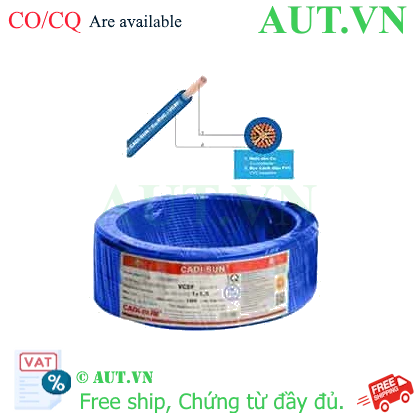 Ảnh của Dây điện đơn mềm ruột đồng CADISUN VCSF 1x1.5-BL 