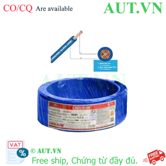 Ảnh của Dây điện đơn mềm ruột đồng CADISUN VCSF 1x1.5-BL 