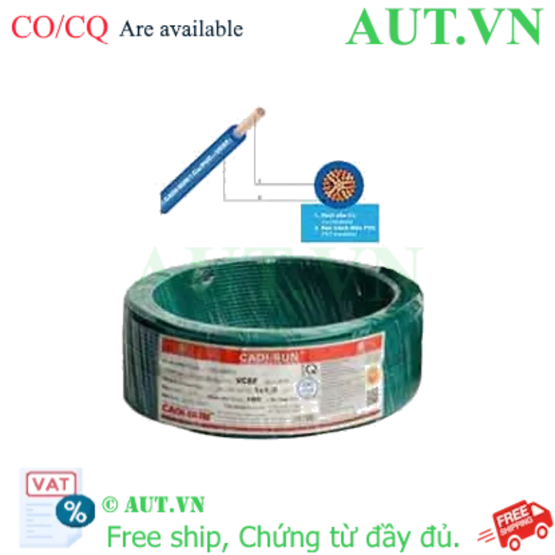 Ảnh của Dây điện đơn mềm ruột đồng CADISUN VCSF 1x1.5-G 