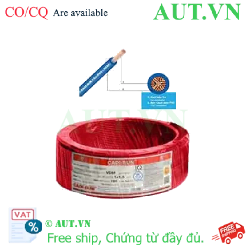 Ảnh của Dây điện đơn mềm ruột đồng CADISUN VCSF 1x1.5-R 