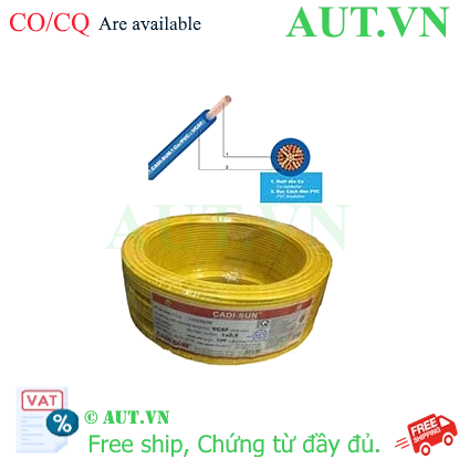 Ảnh của Dây điện đơn mềm ruột đồng CADISUN VCSF 1x2.5-Y 