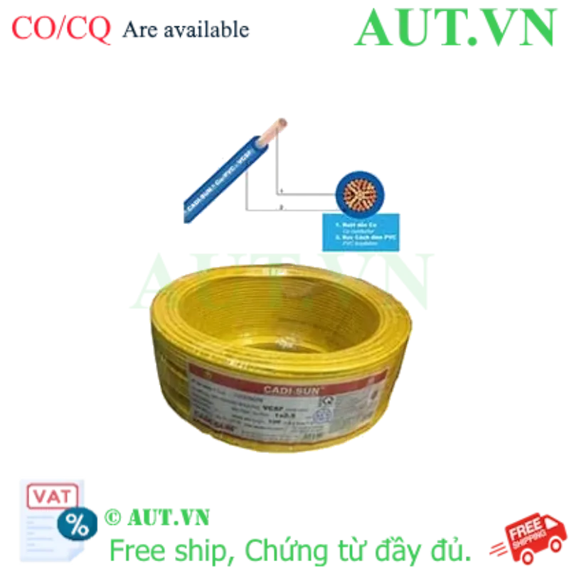 Ảnh của Dây điện đơn mềm ruột đồng CADISUN VCSF 1x2.5-Y 