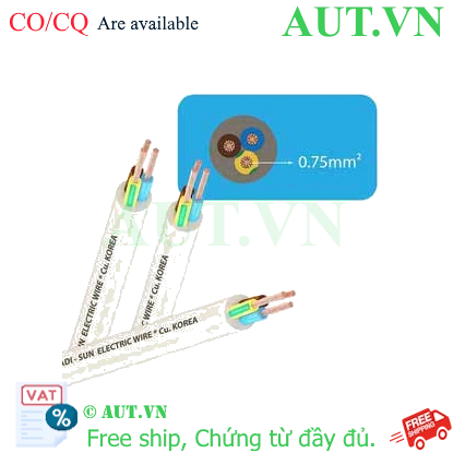 Ảnh của Dây cáp điện (Cu/PVC/PVC) CADISUN VCTF 3x0.75 .