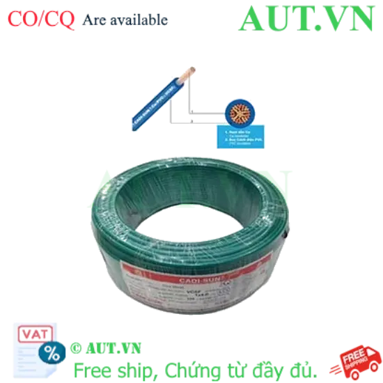 Ảnh của Dây điện đơn mềm ruột đồng CADISUN VCSF 1x4.0-G 