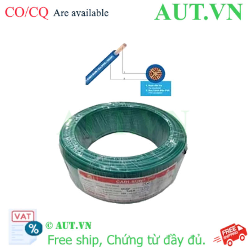 Ảnh của Dây điện đơn mềm ruột đồng CADISUN VCSF 1x4.0-G 