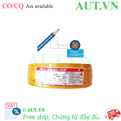 Ảnh của Dây điện đơn mềm ruột đồng CADISUN VCSF 1x4.0-Y 