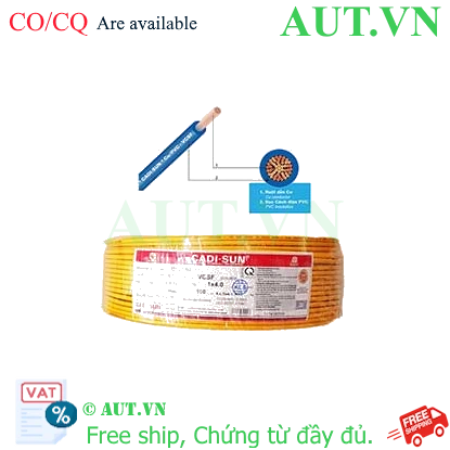 Ảnh của Dây điện đơn mềm ruột đồng CADISUN VCSF 1x4.0-Y 