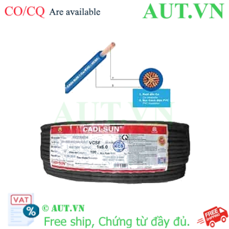 Ảnh của Dây điện đơn mềm ruột đồng CADISUN VCSF 1x6.0-B 