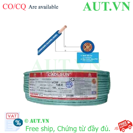 Ảnh của Dây điện đơn mềm ruột đồng CADISUN VCSF 1x6.0-G 