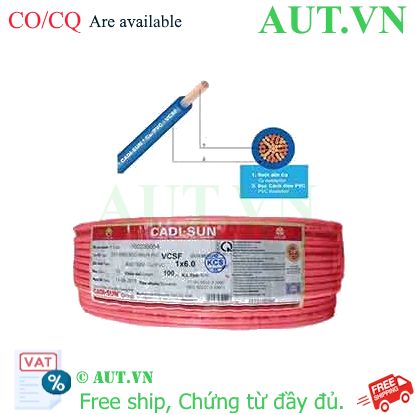 Ảnh của Dây điện đơn mềm ruột đồng CADISUN VCSF 1x6.0-R 
