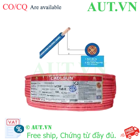 Ảnh của Dây điện đơn mềm ruột đồng CADISUN VCSF 1x6.0-R 