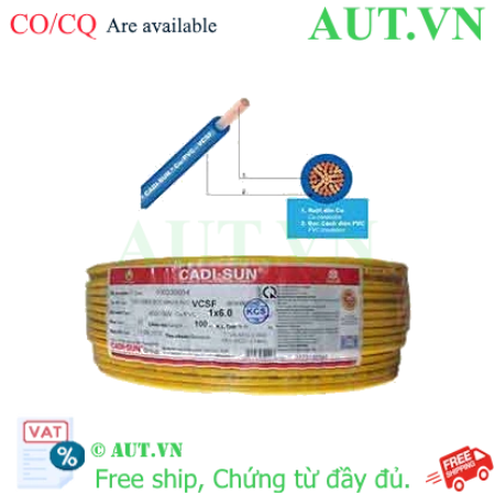 Ảnh của Dây điện đơn mềm ruột đồng CADISUN VCSF 1x6.0-Y 