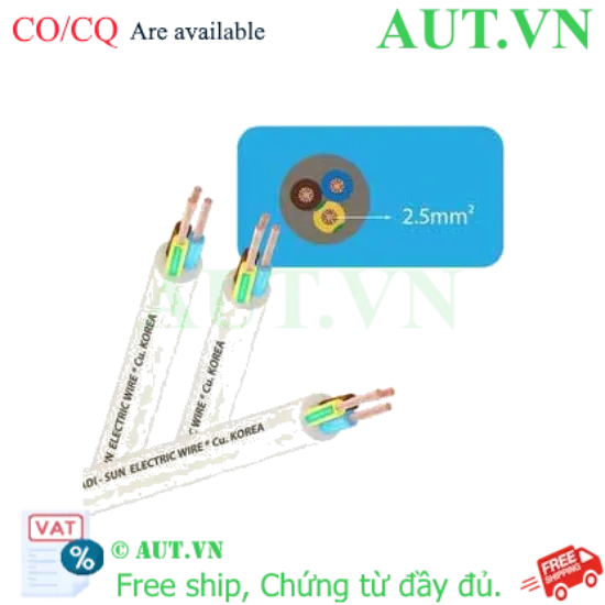 Ảnh của Dây cáp điện (Cu/PVC/PVC) CADISUN VCTF 3x2.5 .