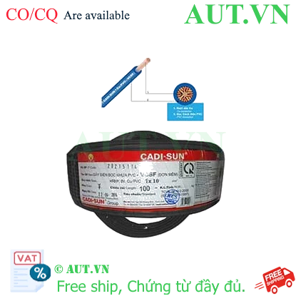 Ảnh của Dây điện đơn mềm ruột đồng CADISUN VCSF 1x10.0-B 