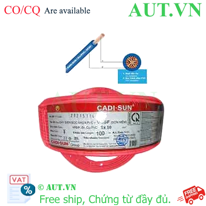 Ảnh của Dây điện đơn mềm ruột đồng CADISUN VCSF 1x10.0-R 