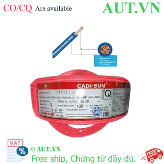 Ảnh của Dây điện đơn mềm ruột đồng CADISUN VCSF 1x10.0-R 