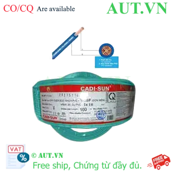 Ảnh của Dây điện đơn mềm ruột đồng CADISUN VCSF 1x10.0-G 