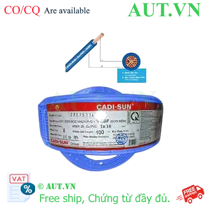 Ảnh của Dây điện đơn mềm ruột đồng CADISUN VCSF 1x10.0-BL 
