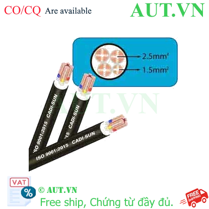 Ảnh của Dây cáp điện (Cu/XLPE/PVC) CADISUN CXV 3x2.5+1x1.5 .