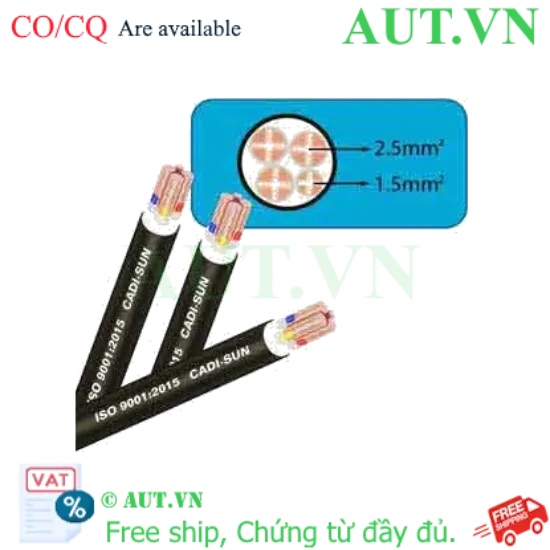 Ảnh của Dây cáp điện (Cu/XLPE/PVC) CADISUN CXV 3x2.5+1x1.5 .